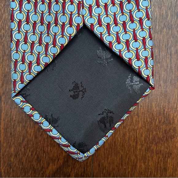 Brooks Brothers 346 Men's 100% Silk Tie - Blue and Red - Picture 7 of 9